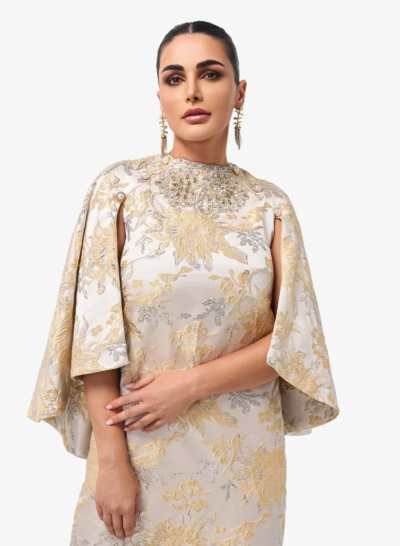 Threadz By Ajooni  Flared Sleeve Midi Dress for Women | Best Price UAE