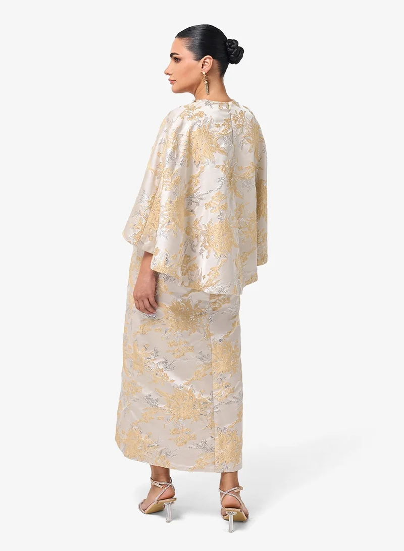 Threadz By Ajooni  Flared Sleeve Midi Dress for Women | Best Price UAE