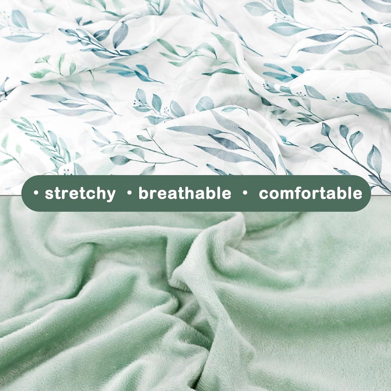 DILIMI Nursing Pillow Cover Soft Stretchy Nursing Covers for Breastfeeding Pillows Reversible Removable Slipover for Baby Boy and Girls Green Leaf - Image 4