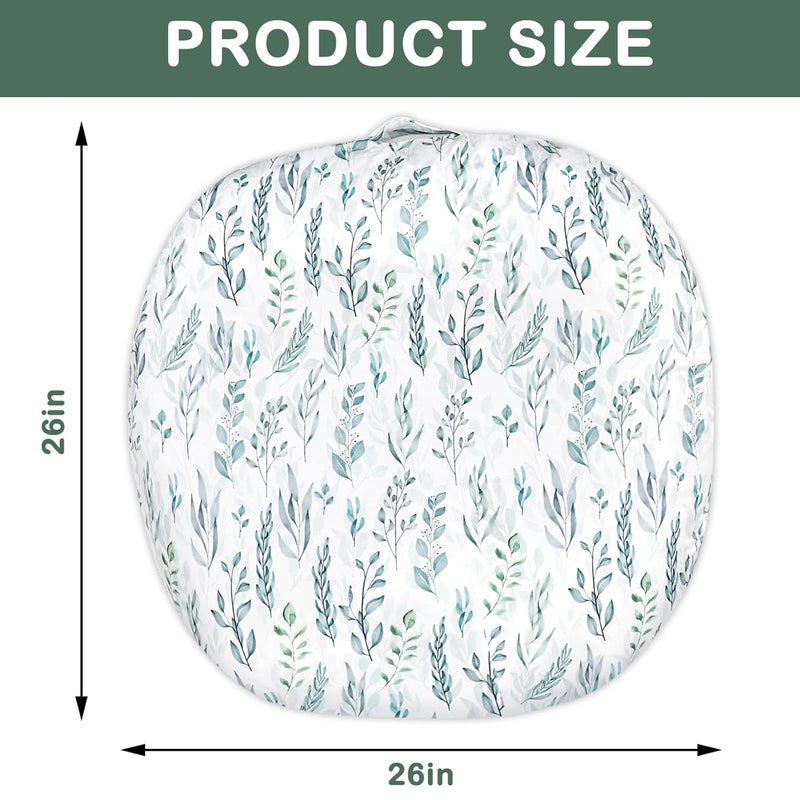 DILIMI Nursing Pillow Cover Soft Stretchy Nursing Covers for Breastfeeding Pillows Reversible Removable Slipover for Baby Boy and Girls Green Leaf - Image 3
