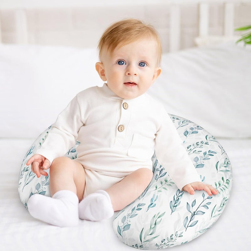 DILIMI Nursing Pillow Cover Soft Stretchy Nursing Covers for Breastfeeding Pillows Reversible Removable Slipover for Baby Boy and Girls Green Leaf - Image 2