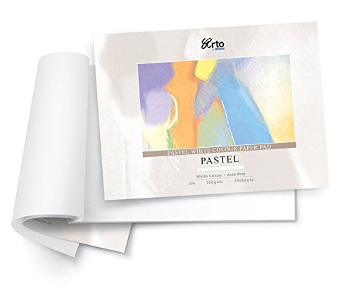 FABRIANO Pastel white colour paper book Tiziano A3160 gsm 24 sheets Pack of 1 by ARTO
