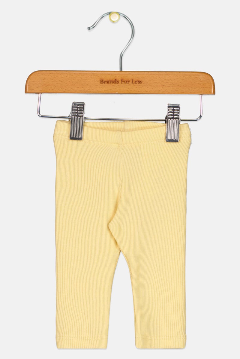 NAME IT سروال ليغينغز مضلع للفتيات الصغيرات، كريمي - Image 1