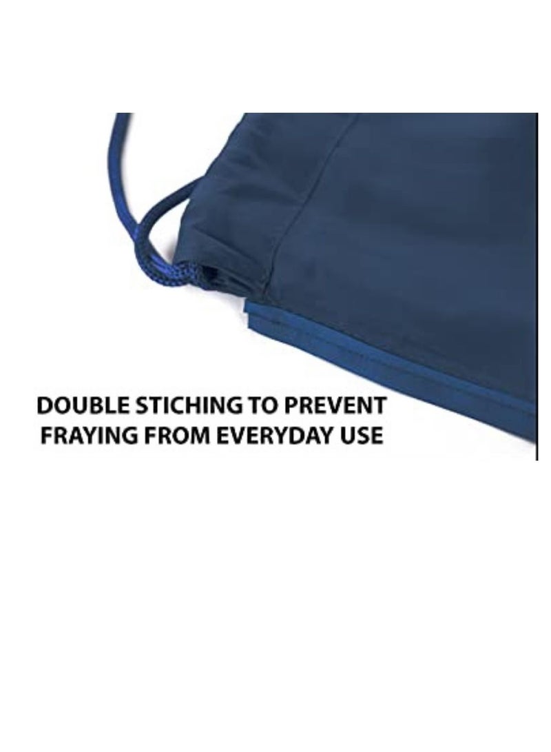 SANTHOME Drastin 210D Polyester Drawstring Bag Lightweight Promotional Tote Adjustable Carry Strings Cinch Sack Gym Sport Traveling String Bag for Men Women - 3 Pack, Navy Blue - Image 4