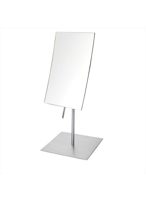 Rectangular Tabletop Makeup Mirror - Makeup Mirror with 3X Magnification with Nickel Finish - 5-inch by 8-inch Vanity Mirror - Model JP358N