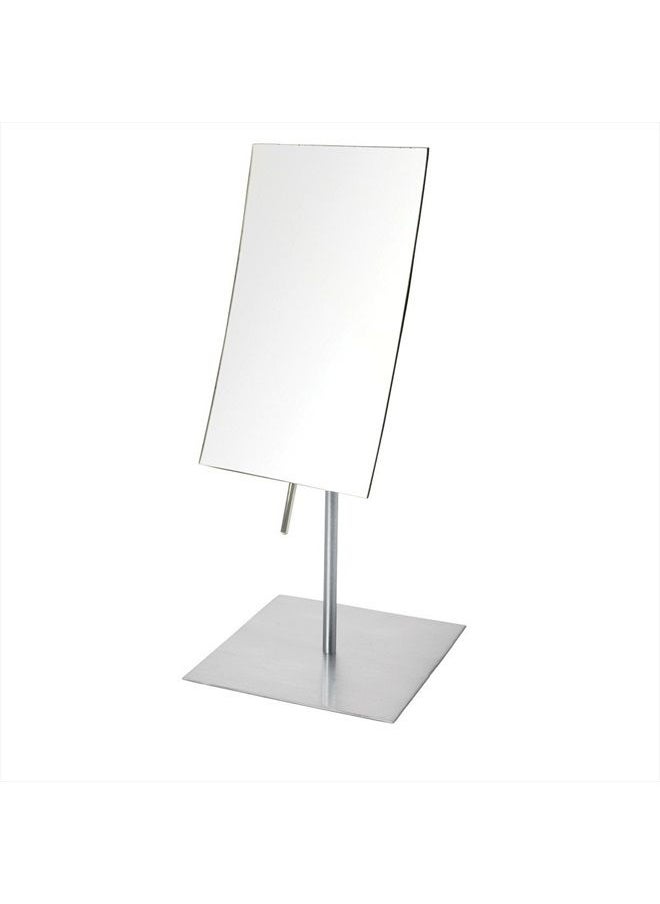 Rectangular Tabletop Makeup Mirror - Makeup Mirror with 3X Magnification with Nickel Finish - 5-inch by 8-inch Vanity Mirror - Model JP358N