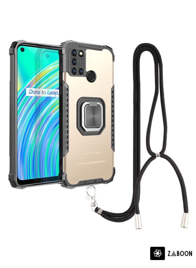 Zaboon Protective Case For OPPO Realme C17 / Realme 7i Aluminum Alloy + TPU  with Lanyard - Image 1