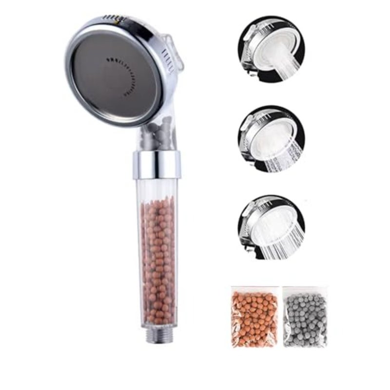 Filtered Shower Head - Experience Pure Water, Radiant Skin Hair. Mineral Balls, Removes Chlorine Impurities. 3 Shower Modes, 200 Pressure Boost, 30 Water Savings, FREE Mineral Balls - Image 1