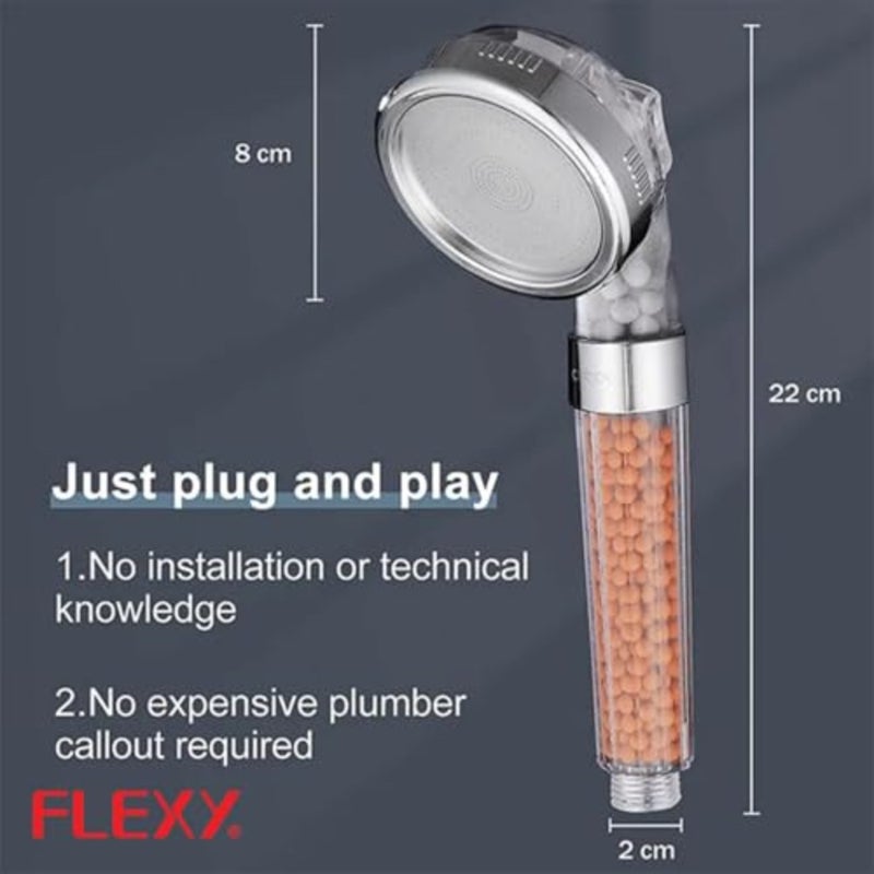 Filtered Shower Head - Experience Pure Water, Radiant Skin Hair. Mineral Balls, Removes Chlorine Impurities. 3 Shower Modes, 200 Pressure Boost, 30 Water Savings, FREE Mineral Balls - Image 3