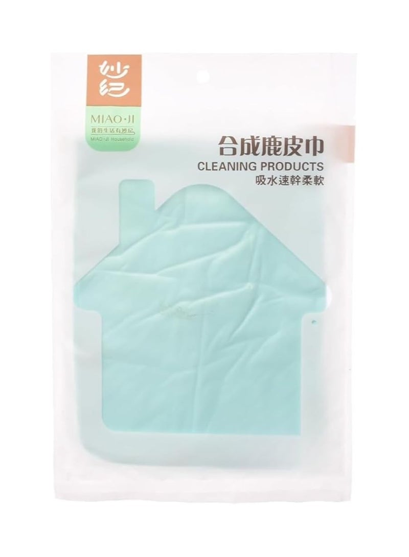 منشفة قماش شمواه فاخرة مقاس L 66×43 سم، قابلة للغسل واعادة الاستخدام لجميع الاسطح، مثالية للاستخدام اليومي في المطبخ والمنزل، مثالية لتنظيف السيارات والادوات، متوفرة بالوان عشوائية (ازرق) - Image 3