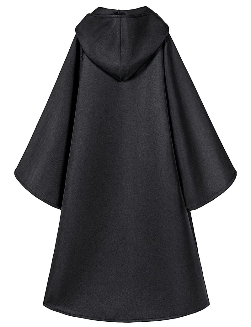 TOGROP Knight Costume for Kids Robe Hooded Boys Cloak Cosplay Black 12-14 Years - Image 4