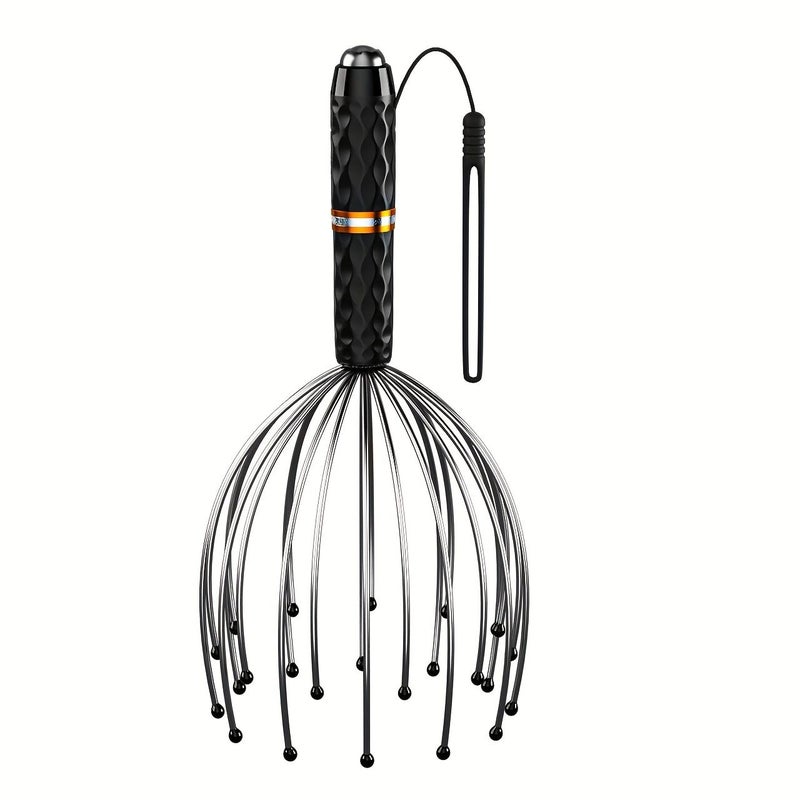1Pc 16 Claw Metal Head Massager 360 Degree Roller Dual End Massage Simulating Human Hand Kneading Deep Relaxation Pressure Home Grade Male And Female Head Scalp Massager For Christmas Gifts Black - Image 2