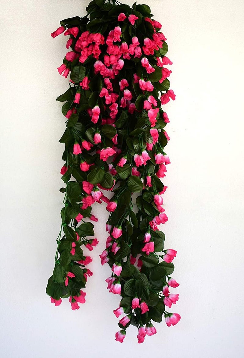 Generic Well Art Gallery Well Art Gallery Artificial Rose Orchid Flowers for Home Wall Hanging (Pink, 1) Pink Orchids Artificial Flower (17 inch, Pack of 1, Vine & Creepers)  - Image 2