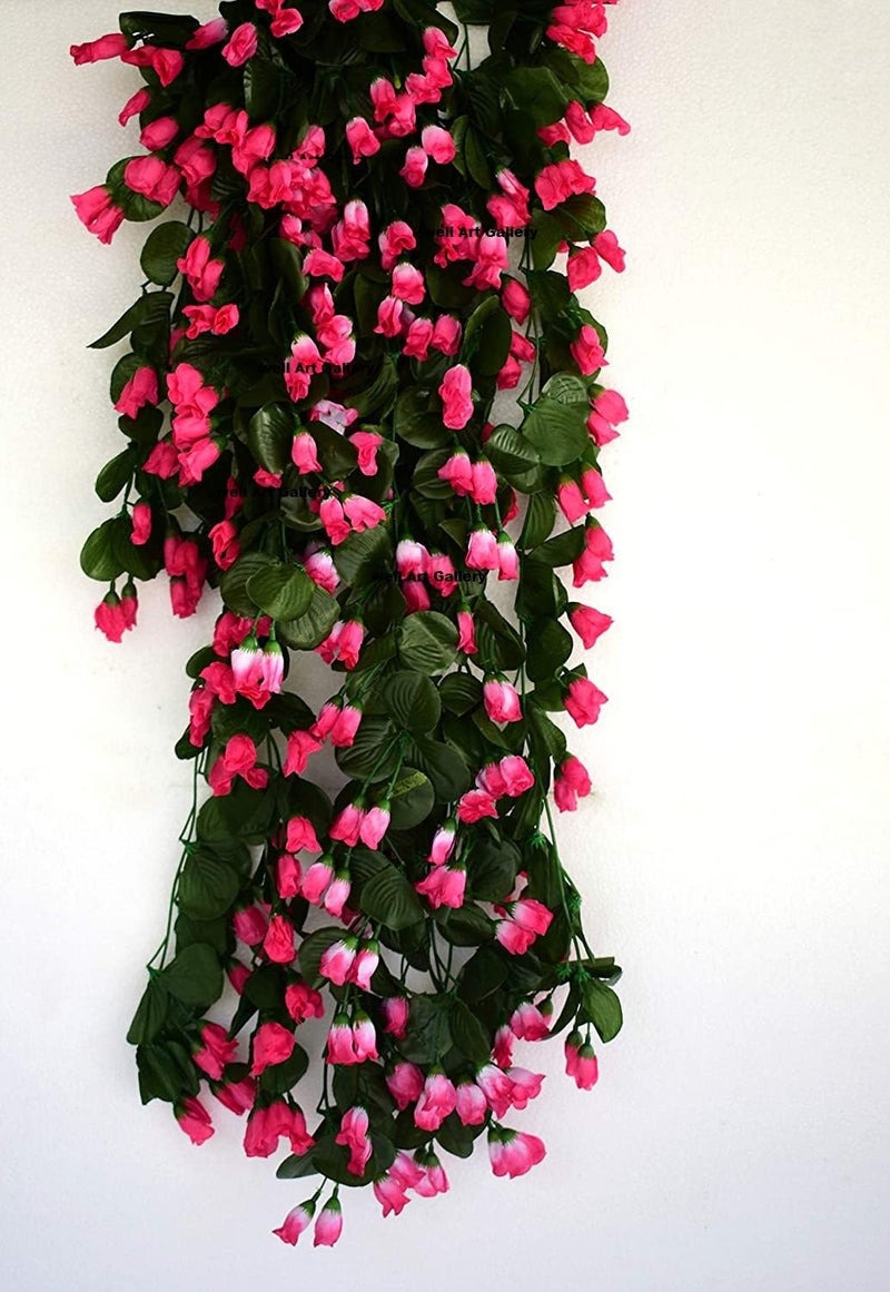 Generic Well Art Gallery Well Art Gallery Artificial Rose Orchid Flowers for Home Wall Hanging (Pink, 1) Pink Orchids Artificial Flower (17 inch, Pack of 1, Vine & Creepers)  - Image 1