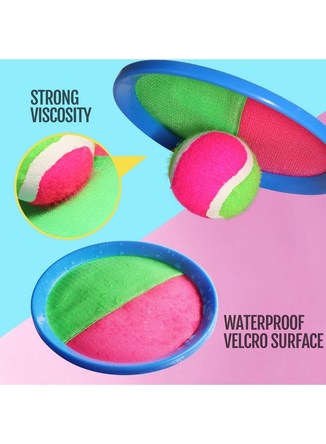 Novelty Place Novelty Place Toss and Catch Ball Set - Paddle Toss and Catch Ball Game - Classic Outdoor Beach Backyard Game for Kids & Adults - 2 Paddles, 2 Balls and 1 Storage Bag  - Image 3