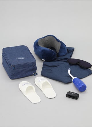 travel bag is your ultimate travel companion, equipped with a variety of tools to ensure a comfortable and enjoyable journey. Whether you want to watch a movie on your phone or tablet, or get some sleep, this bag has everything you need, including a device holder, neck pillow, blanket, travel bidet, slippers, eye mask, and earplugs. - pzsku/Z7ED12232CEDA691D0880Z/45/1746203689/1fd4e1d1-da77-4c0b-9829-ea5d4ade1439