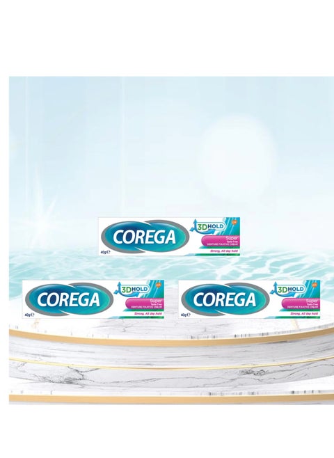3-Piece Super Taste Free Denture Fixative Cream 40gm