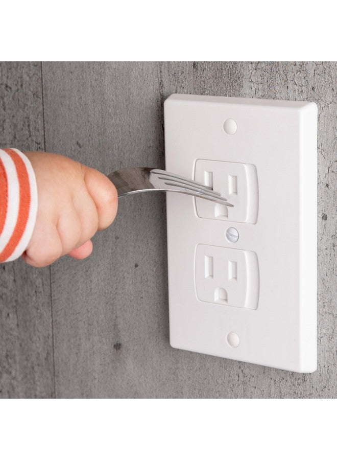 HomeBrella 4-Pack Self-Closing Outlet Covers Baby Proofing - for Standard Single Screw & Decorator 2-Screw Outlets - Child Proof Sliding Outlet Covers - Image 1