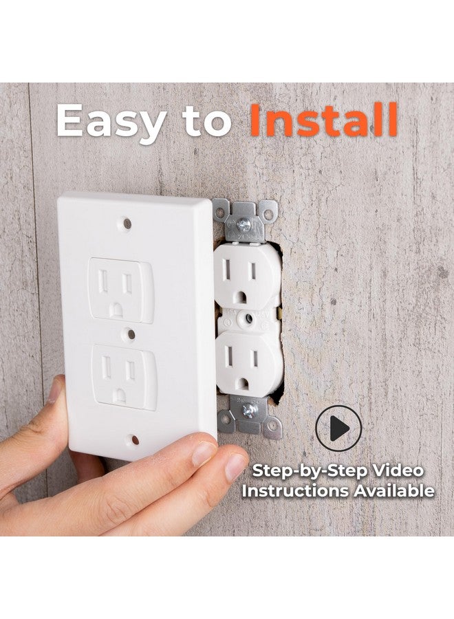 HomeBrella 4-Pack Self-Closing Outlet Covers Baby Proofing - for Standard Single Screw & Decorator 2-Screw Outlets - Child Proof Sliding Outlet Covers - Image 2