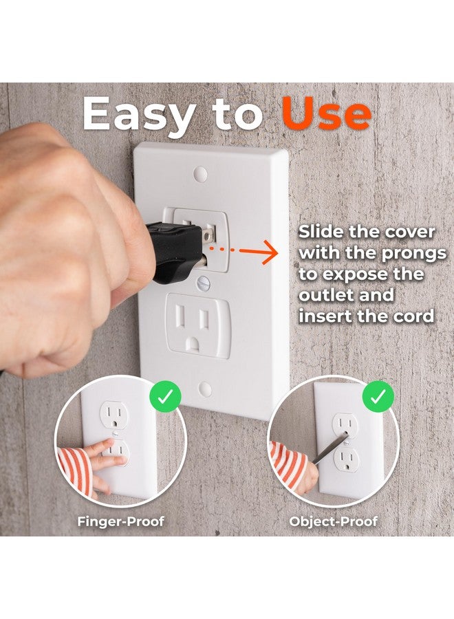HomeBrella 4-Pack Self-Closing Outlet Covers Baby Proofing - for Standard Single Screw & Decorator 2-Screw Outlets - Child Proof Sliding Outlet Covers - Image 4