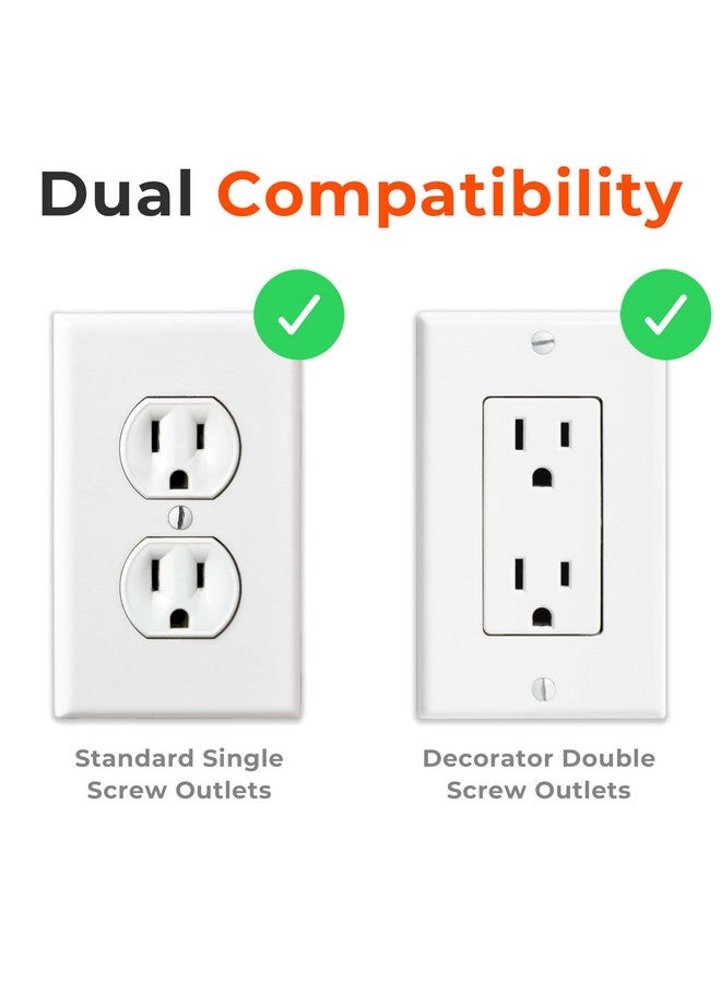 HomeBrella 4-Pack Self-Closing Outlet Covers Baby Proofing - for Standard Single Screw & Decorator 2-Screw Outlets - Child Proof Sliding Outlet Covers - Image 3