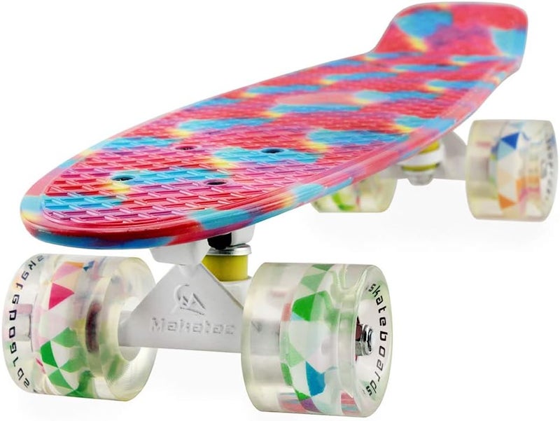 Meketec Skateboards Complete 22 Inch Mini Cruiser Retro Skateboard for Kids Boys Youths Beginners - Image 1