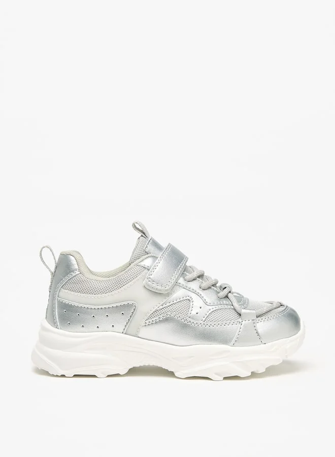 ليتل ميسي Girls Little Missy Colourblock Sneakers with Hook and Loop Closure