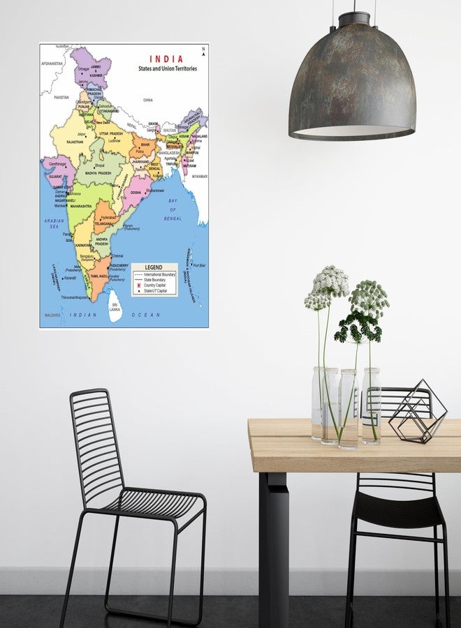 wallpics®Vinyl India Map Wall Door Sticker, 24 x 18 Inches, Multicolour - Image 3