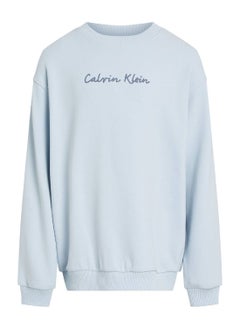 Girls' Logo Sweatshirt - Cotton blend, Blue - pzsku/Z7ED1571603E201A34644Z/45/_/1738050873/a3bf4323-5358-48e4-b000-d7e0ebd88d21