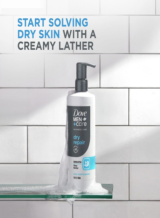 Dove Men+Care DOVE MEN + CARE Advanced Care Face + Body Cleanser Dry Repair 3 Count for Dry Skin Cleanser with Smooth Shea Butter 16.9 oz - Image 2