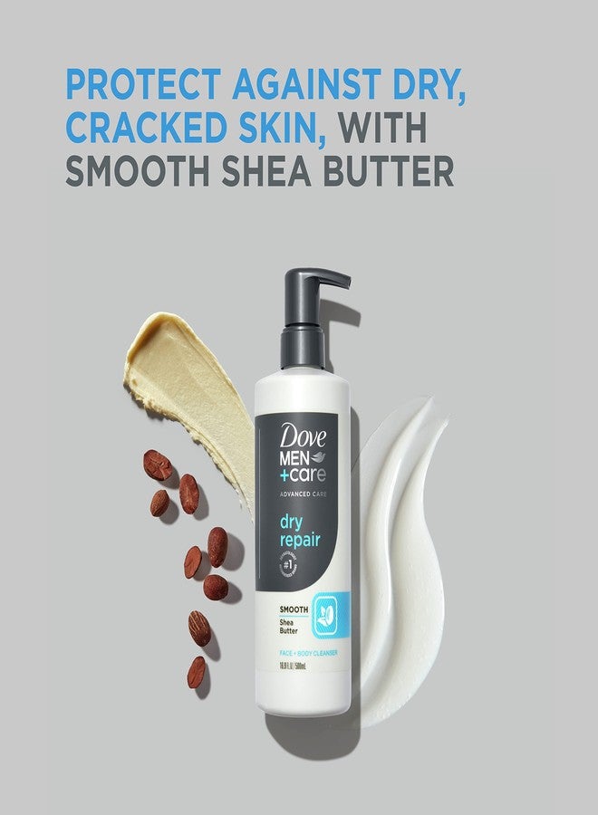 Dove Men+Care DOVE MEN + CARE Advanced Care Face + Body Cleanser Dry Repair 3 Count for Dry Skin Cleanser with Smooth Shea Butter 16.9 oz - Image 3