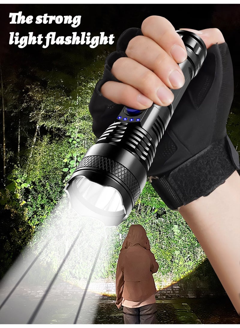 Super Bright LED Flashlight, USB Rechargeable Torch with 3000mAh Battery, 3 Modes, Waterproof, for Camping, Cycling, Hiking, Emergency - Image 1