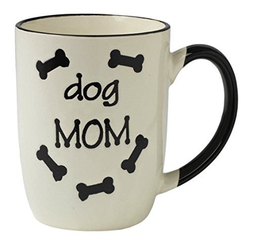 PetRageous 13068 Dog Mom Stoneware Mug 4-Inch Diameter and 5-Inch Tall Mug with 24-Ounce Capacity and Dishwasher and Microwave Safe, Natural, off-white - Image 1