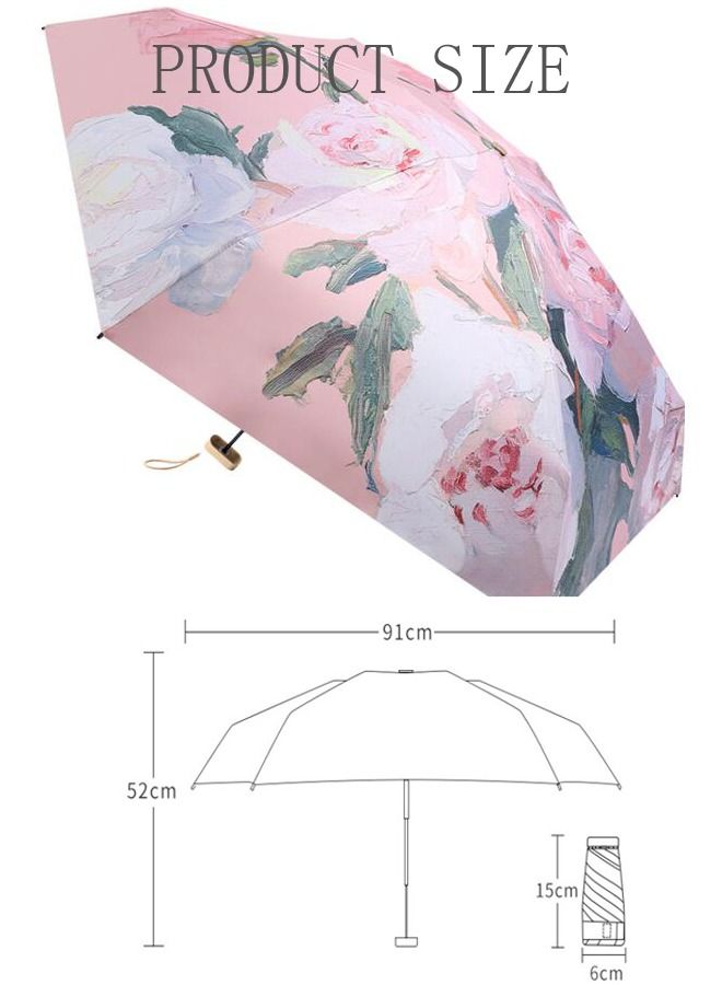 DUNISO Mini Windproof Folding Travel Umbrella Anti-UV Sun And Rain Umbrellas Compact Portable For Women - Image 3