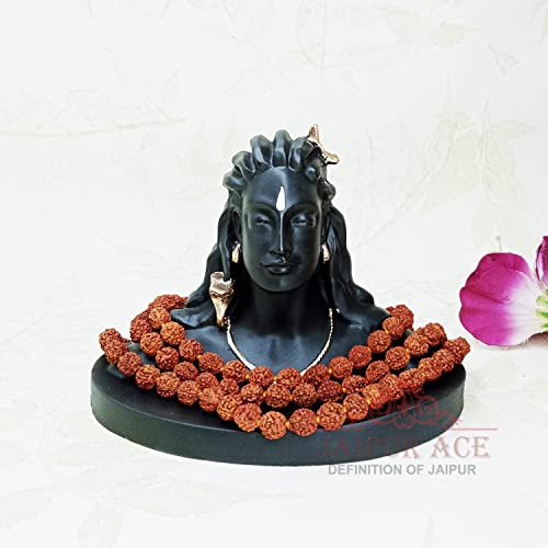 JAIPUR ACE Adiyogi Shiva Statue for Car Dash Board, Pooja & Gift, Mahadev Murti, Idol, Lord Shankara Home Office Decor (Adiyogi with Rudraksha Mala), Resin - Image 2
