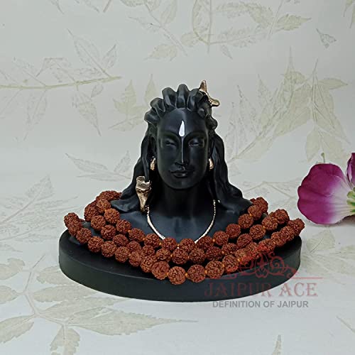 JAIPUR ACE Adiyogi Shiva Statue for Car Dash Board, Pooja & Gift, Mahadev Murti, Idol, Lord Shankara Home Office Decor (Adiyogi with Rudraksha Mala), Resin - Image 5