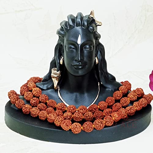 JAIPUR ACE Adiyogi Shiva Statue for Car Dash Board, Pooja & Gift, Mahadev Murti, Idol, Lord Shankara Home Office Decor (Adiyogi with Rudraksha Mala), Resin - Image 1