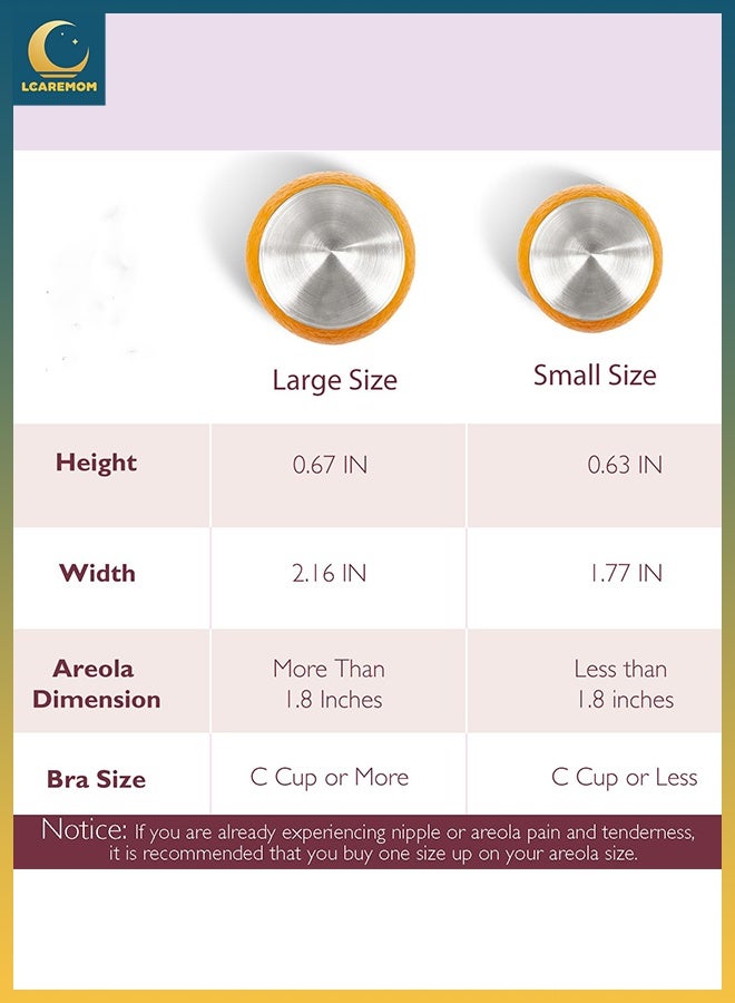 LCAREMOM 2 PCS 925 Large Size Silver Nursing Cups, Silver Shields, Original Perforated Breathable Design for Breastfeeding, Breast Shields for Nursing Newborns, Metal Nipple Shields (  5.5x1.7cm) - Image 3