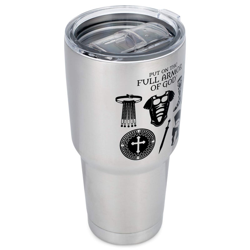 Dicksons Armor Of God Silver Toned 30 Ounce Stainless Steel Travel Tumbler - Image 2