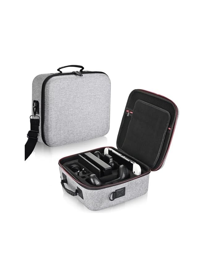 PROMASS Portable Case, Compatible with Nintendo Switch and Switch OLED, Large Nintendo Switch Portable Storage Case, for Switch Console Console and All Accessories of Carry Case, Easy Clean Case (Grey) - Image 1