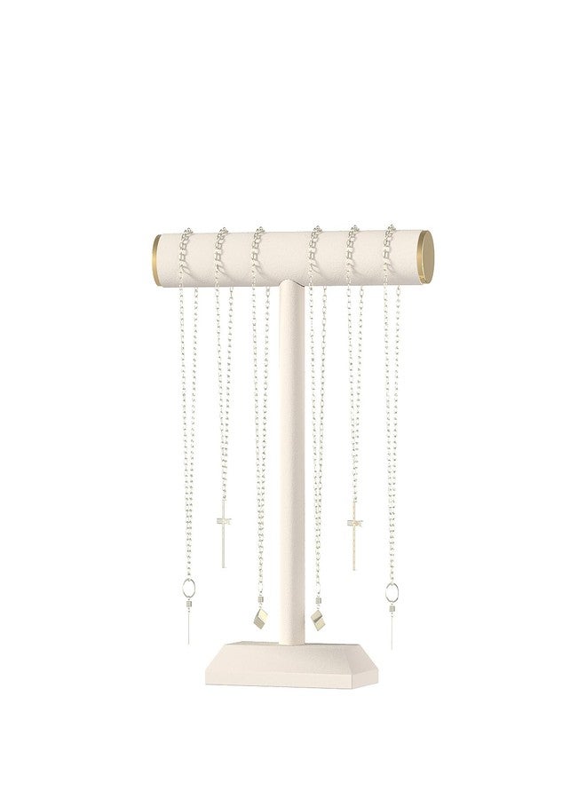 Julysky T-Bar Necklace Holder Stand,Necklace Display Stand for Selling,Necklace Organizer for Women,Necklace and Bracelet Hanger,Jewelry Stand,Necklace Storage Stand,Necklace Tree（Beige） - Image 1
