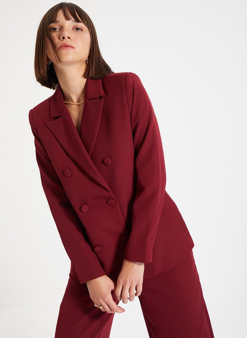 trendyol Claret Red Regular Lined Woven Blazer Jacket - Image 2