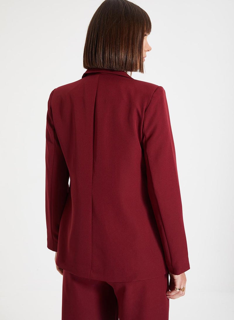 trendyol Claret Red Regular Lined Woven Blazer Jacket - Image 5