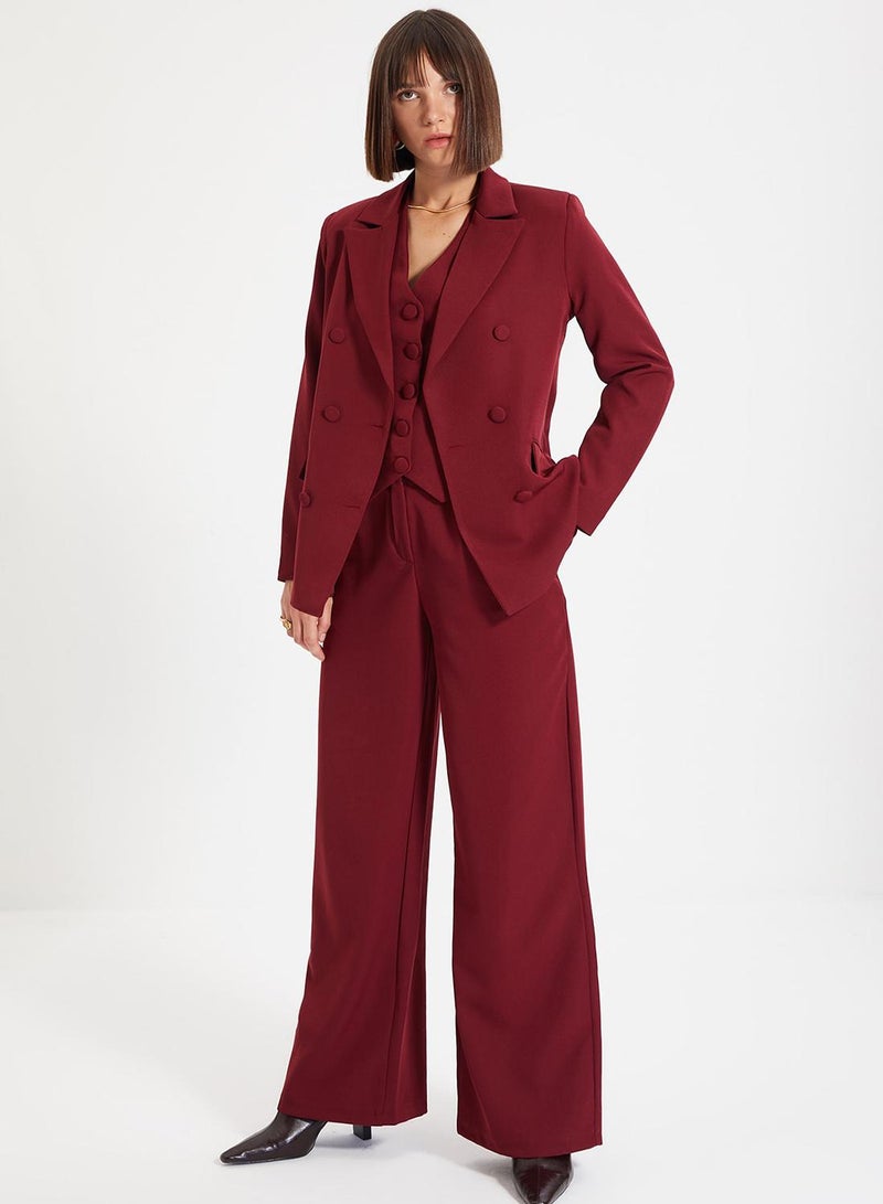 trendyol Claret Red Regular Lined Woven Blazer Jacket - Image 3