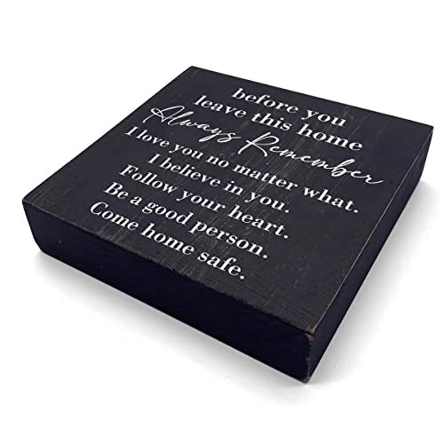 HTBIG Inspirational Home Farmhouse Desk Decor Wooden Box Sign Always Remember You are Braver Than You Think Rustic Black Wood Block Plaque Box Sign for Women Family Friends Shelf Table Decor - Image 2