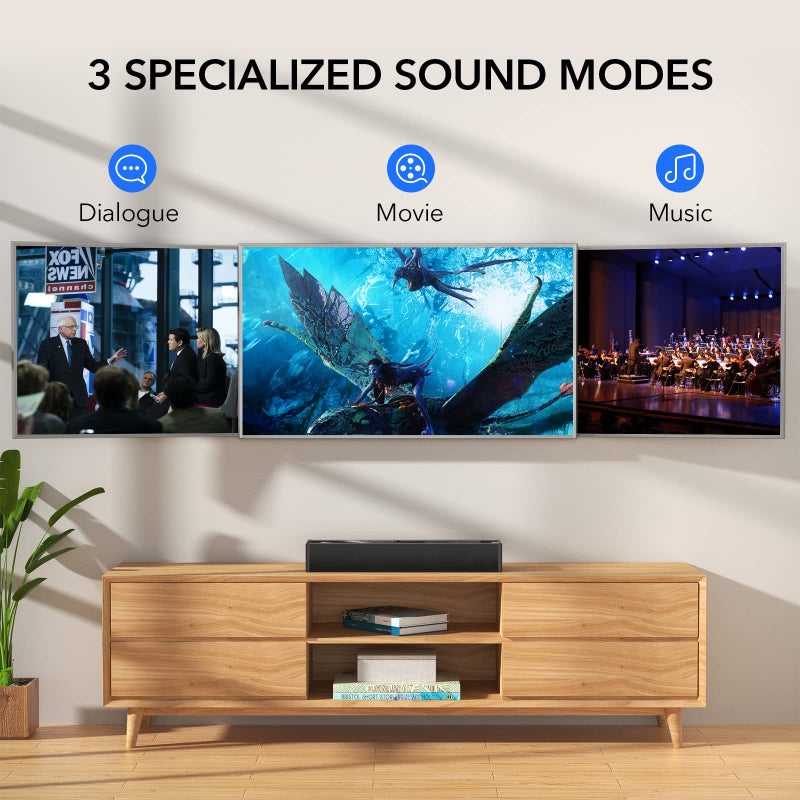 LARKSOUND Small Sound Bar for TV, PC, Gaming, Surround Sound System, Mini TV Speaker Soundbar with Bluetooth/HDMI ARC/Optical/AUX/USB Connections - Image 2