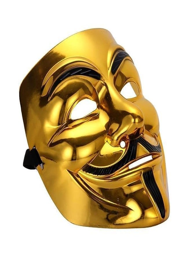 GIRLYZ ATTIRE Face Masks for Halloween Parties Annual Day Celebration (GOLDEN V MASKS (PACK OF 1)) - Image 3