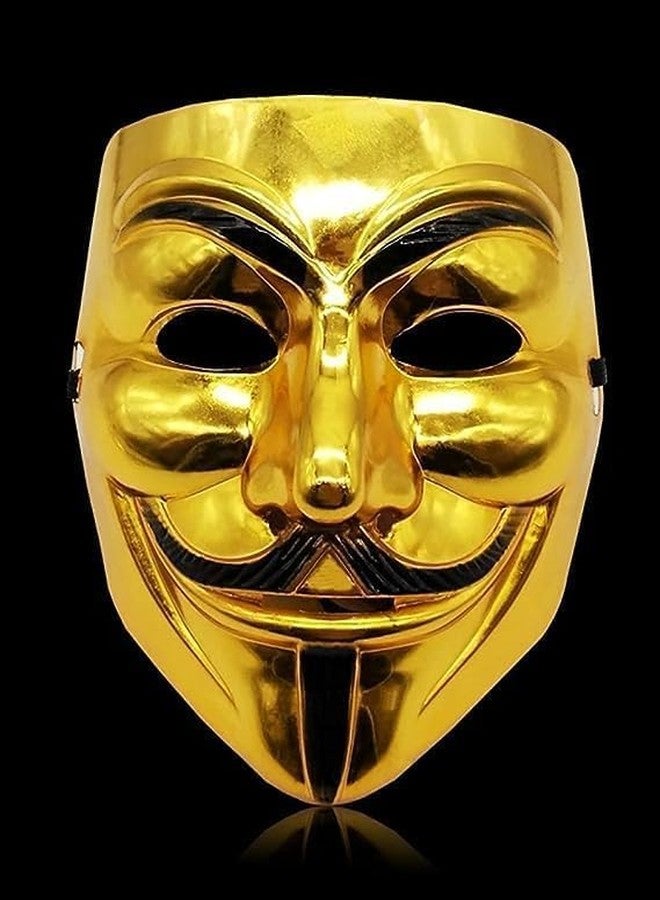 GIRLYZ ATTIRE Face Masks for Halloween Parties Annual Day Celebration (GOLDEN V MASKS (PACK OF 1)) - Image 2