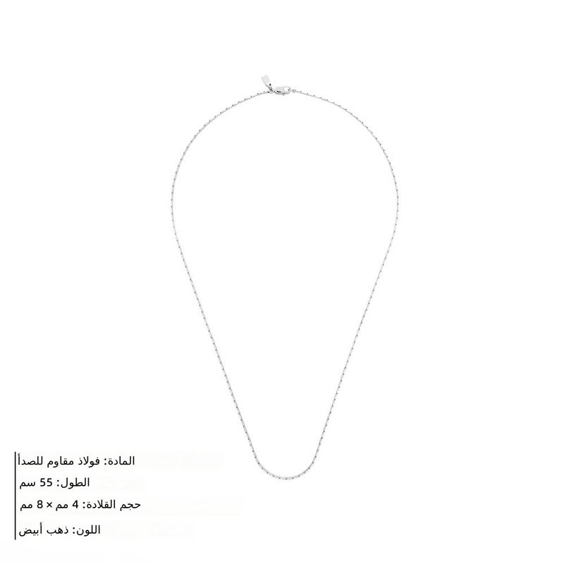 eManco قلادة سلسلة ثعبان صلبة من eManco للرجال، مطلية بالفراغ مقاومة للبهتان، بأسلوب عصري بسيط، 51-60 سم، ذهبي وذهبي أبيض، مجوهرات فاخرة أنيقة، إكسسوارات أنيقة - Image 3