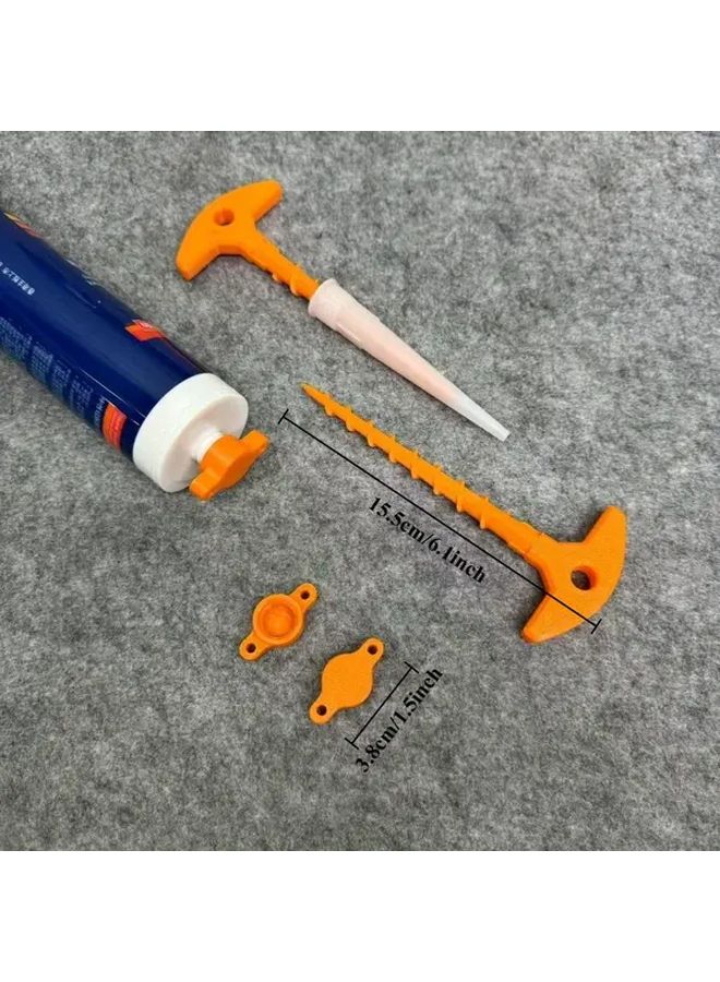 3 Piece Set Silicone Sealant Gun Nozzle Adapter Durable Caulking Tool Ergonomic Handle - Image 2